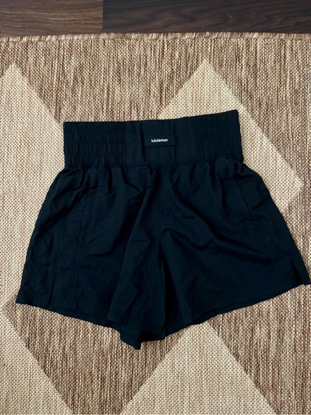 lululemon athletica Black Smocked-Waist Athletic Shorts